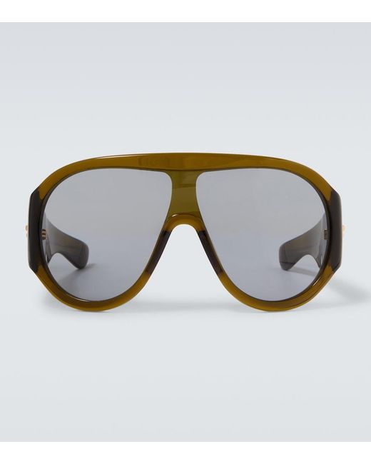 Bottega Veneta Brown Shield Sunglasses for men