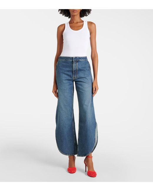 Salones De Piel Y Malla Con Tachuelas Alaïa de color Red