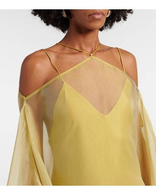 Taller Marmo Yellow Sza Sza Spirito Organza Kaftan