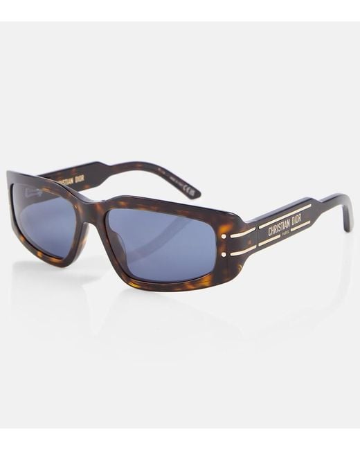 Dior Blue Diorsignature S9U Rectangular Sunglasses
