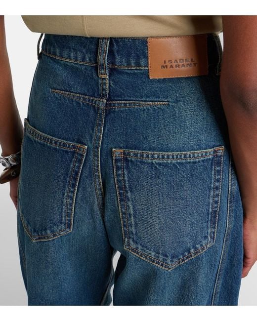 Isabel Marant Blue Lishaga Barrel-Leg Jeans