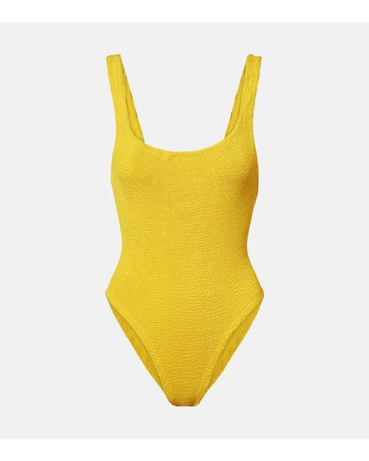 Hunza G Yellow Square Neck Swimsuit