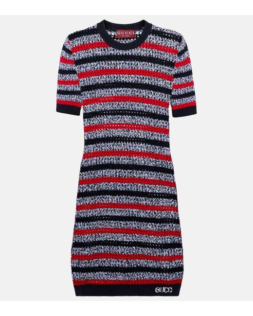 Gucci Red Minikleid Aus Einem Baumwollgemisch