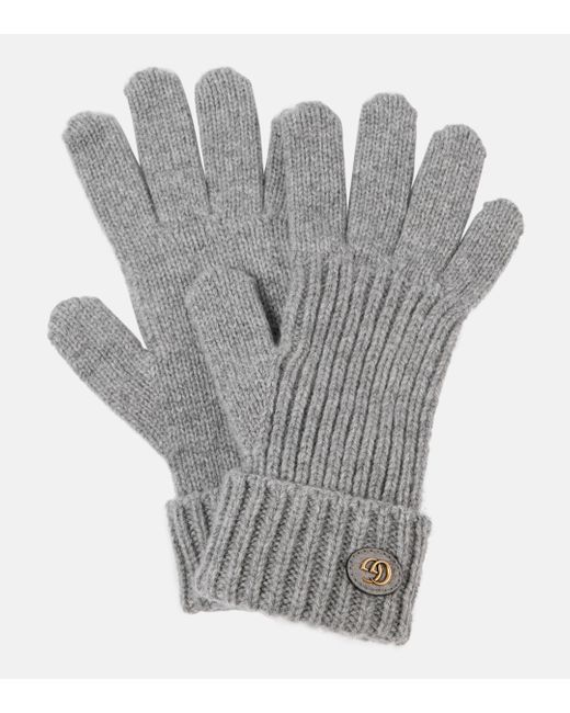 Gucci Gray Double G Wool And Cashmere Gloves