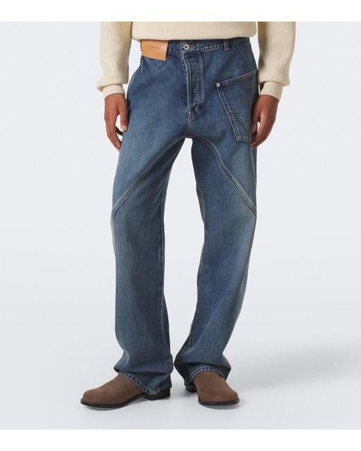 J.W. Anderson Blue Twisted Workwear Jeans for men