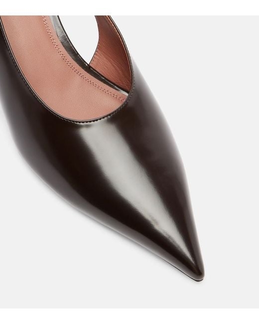 Paris Texas Brown Nina Leather Slingback Pumps