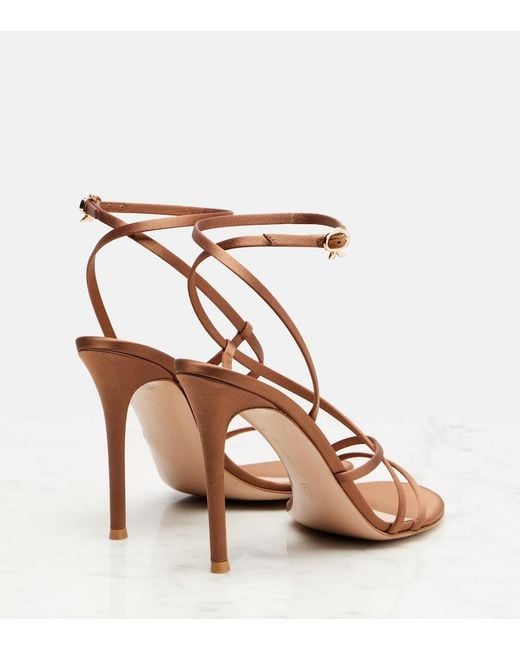 Gianvito Rossi Pink 105 Satin Crepe Sandals