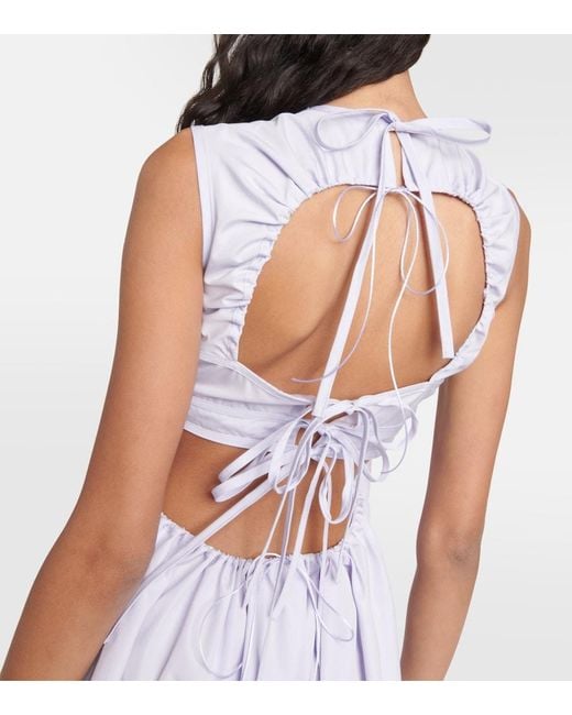 CECILIE BAHNSEN Purple Seero Cutout Cotton Minidress