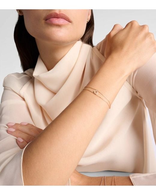 Repossi Metallic Letters 18Kt Rose Bracelet With Diamonds