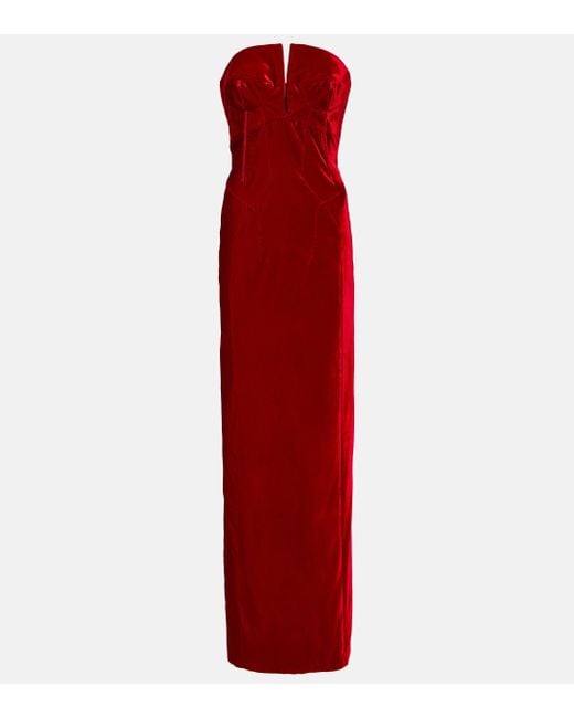 Tom Ford Red Strapless Velvet Gown