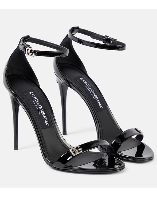 Sandalias de charol Dolce & Gabbana de color Black