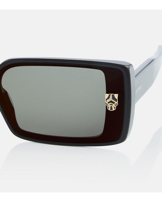 Cartier Black Embellished Square Sunglasses