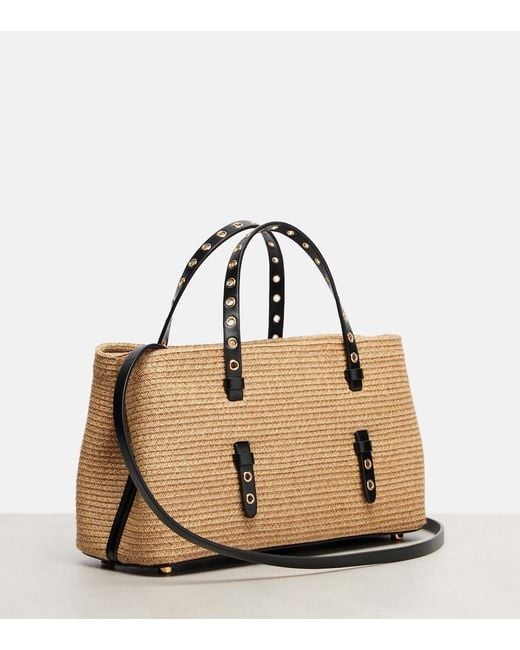 Borsa Mina 25 Medium Con Pelle di Alaïa in Natural