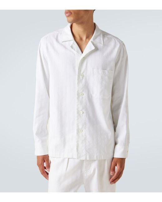 Tom Ford White Striped Cotton And Silk Shirt for men