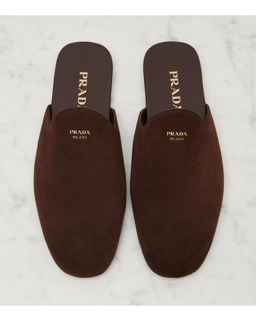 Prada Brown Suede Mules