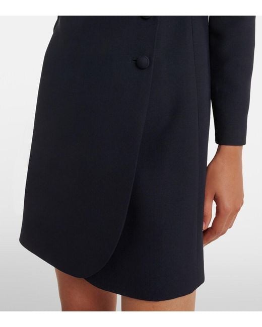 Valentino Blue Crepe Couture Tie-Neck Minidress