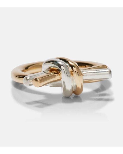 Bottega Veneta Metallic Ring Knot Aus Sterlingsilber, 18Kt Vergoldet