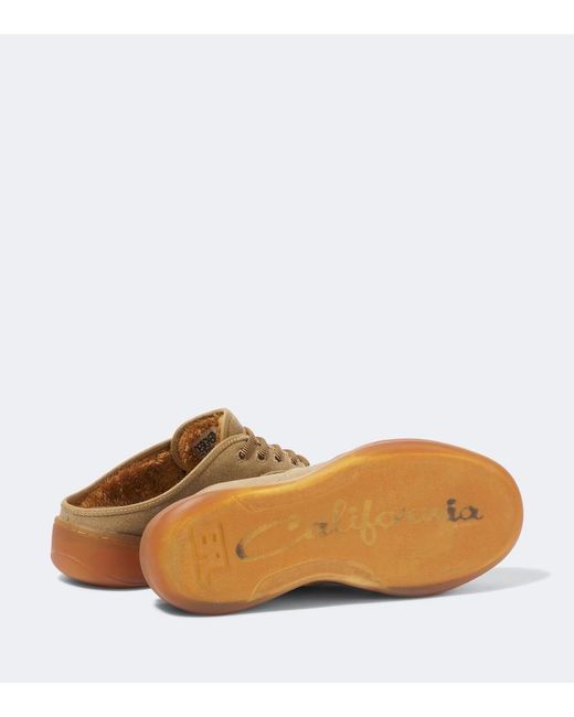 ERL Brown Canvas Mules for men