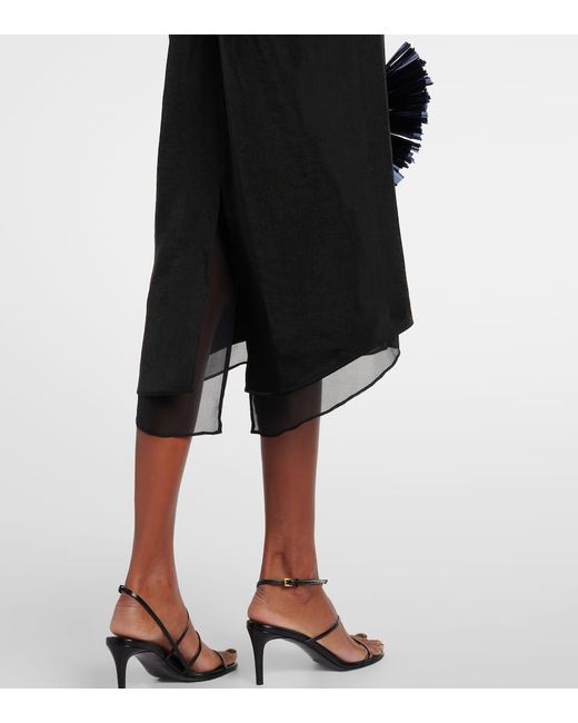 JACQUES WEI Black Besticktes Maxikleid