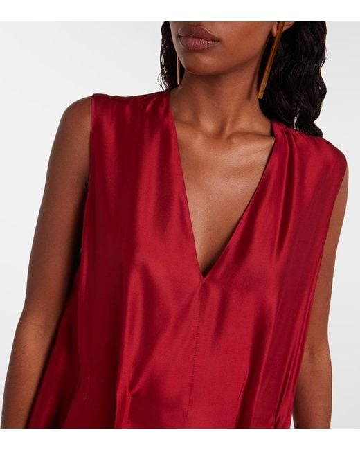 Khaite Red Maxikleid Syd Aus Satin