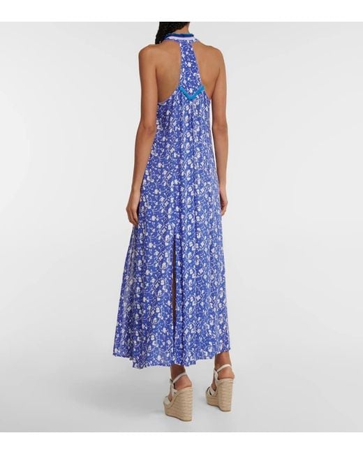 Poupette Purple Nava Floral Maxi Dress