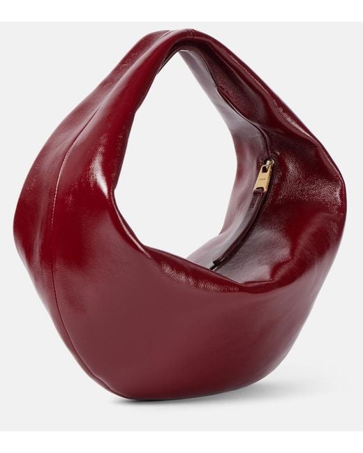 Khaite Red Olivia Medium Patent Leather Shoulder Bag