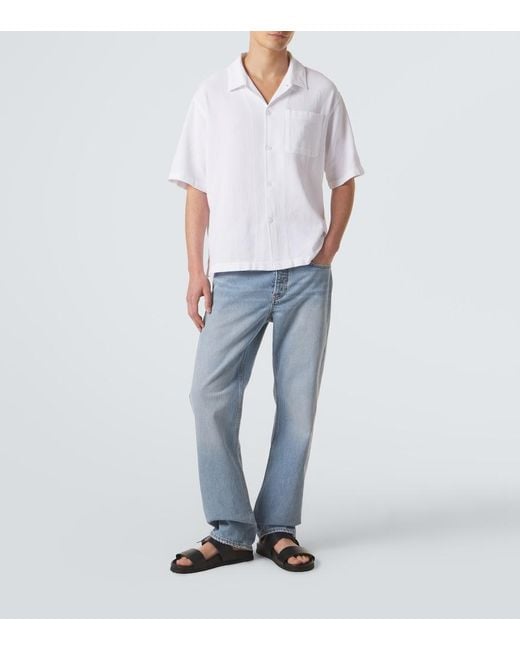 FRAME Blue Mid-Rise Straight Jeans for men