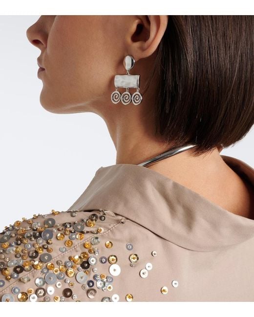 DEHANCHE Metallic Koru Drop Earrings