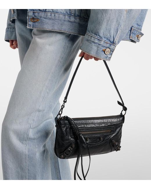Balenciaga Black Le City Leather Shoulder Bag