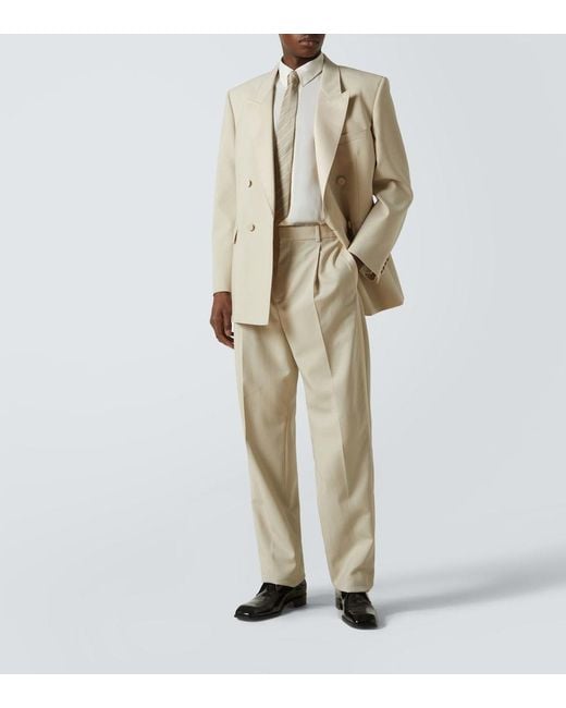 Saint Laurent Natural Wool Tuxedo Blazer With Satin Lapel for men