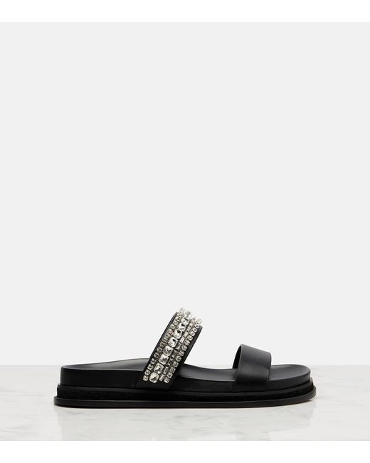 Jimmy Choo Black Sandalen Jadi Aus Leder Mit Kristallen