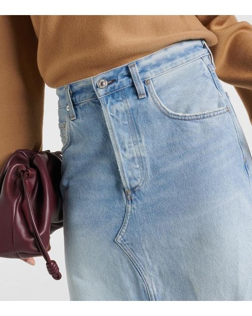 Citizens of Humanity Blue Mina Reworked Denim Midi Skirt