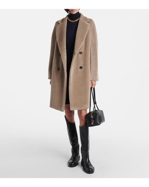 Max Mara Natural Roseto Alpaca And Wool Coat