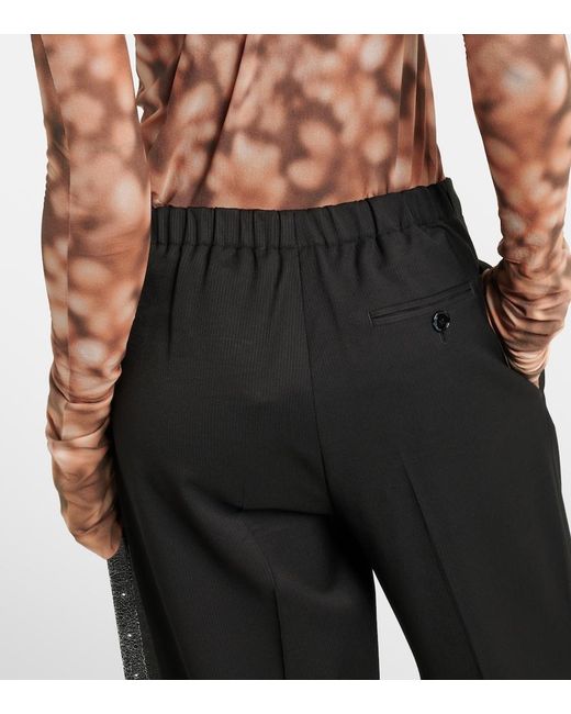 Acne Black Mid-Rise Wide-Leg Pants
