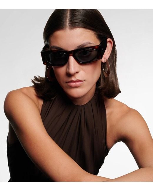 Alaïa Blue Logo Lettering Cat-Eye Sunglasses