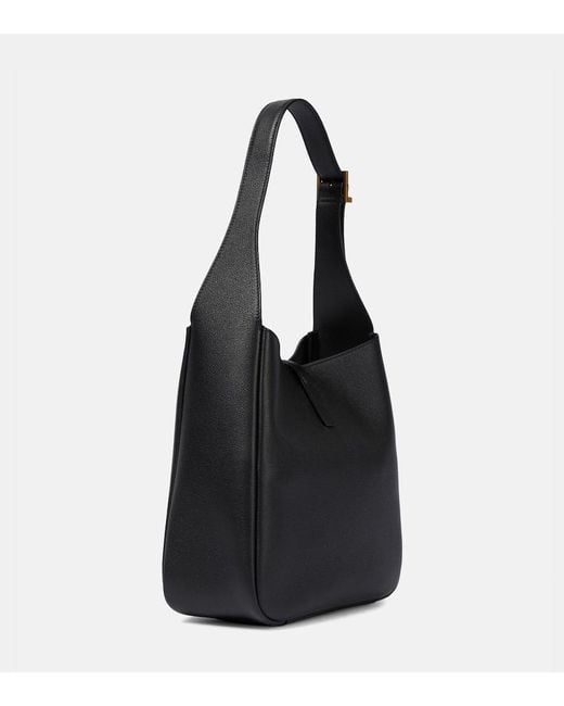 Saint Laurent Black Le 5 A 7 Supple Large Leather Shoulder Bag