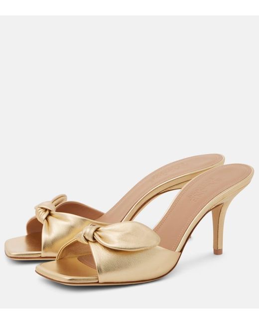 Malone Souliers Natural Pantoletten Vargas 70 Aus Metallic-Leder