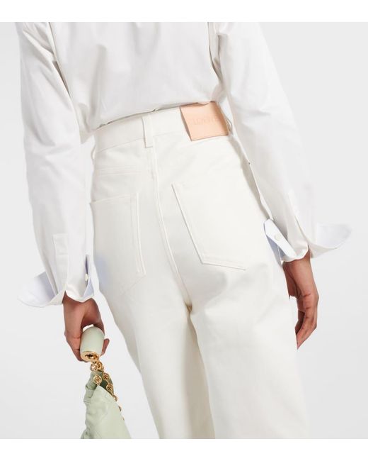 Jeans anchos de tiro alto Loewe de color White