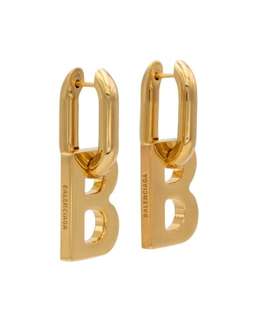 Balenciaga B Chain Xl Earrings in Metallic | Lyst Canada