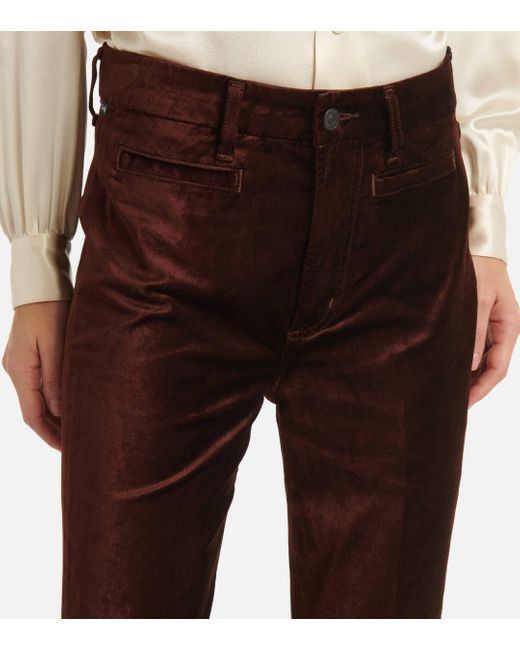 Citizens of Humanity Brown High-Rise Velvet Flared Pants