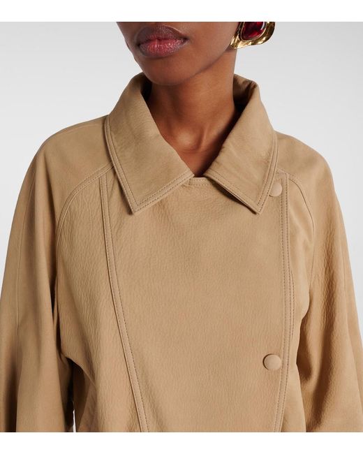 Nour Hammour Natural Buffy Leather Jacket