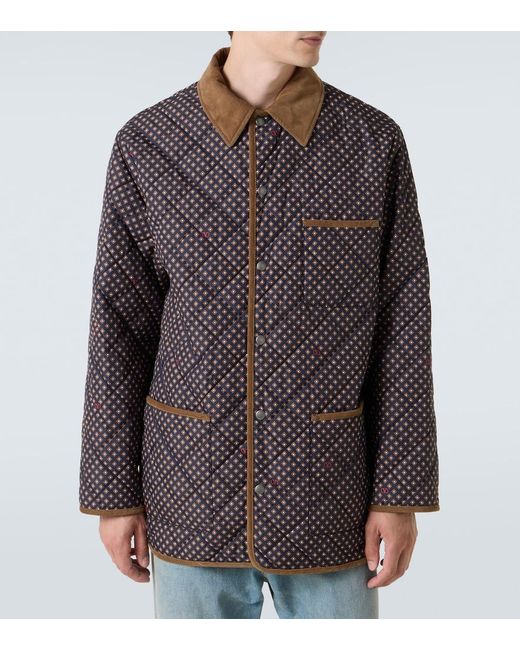 Valentino Brown Polka-Dot Quilted Jacket for men