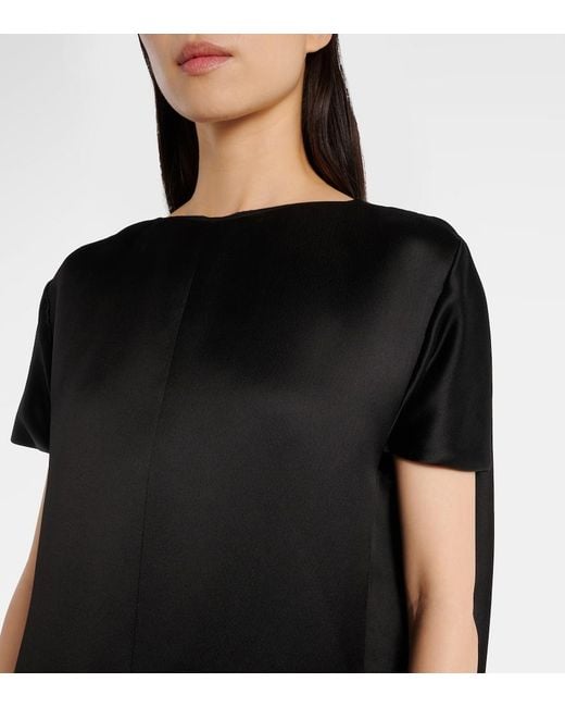 Khaite Black Webster Satin Maxi Dress