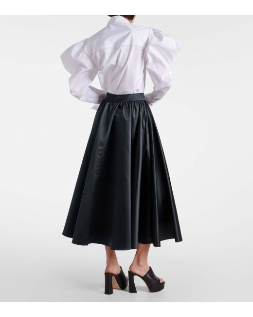 Patou Black High-rise Duchesse Satin Maxi Skirt