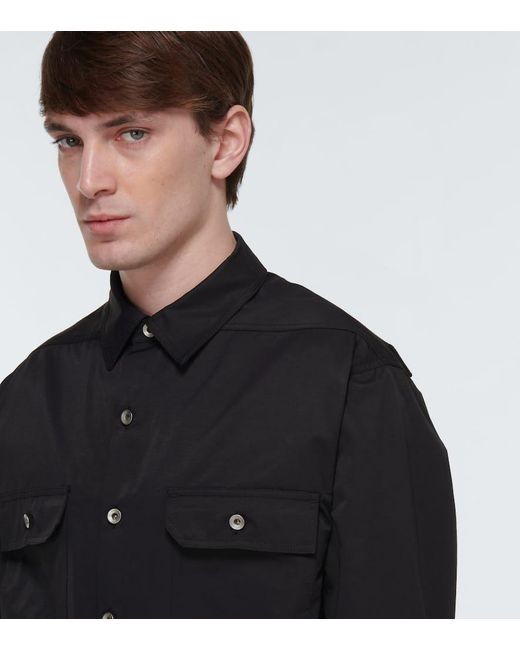 Rick Owens Black Cotton-Blend Poplin Overshirt for men