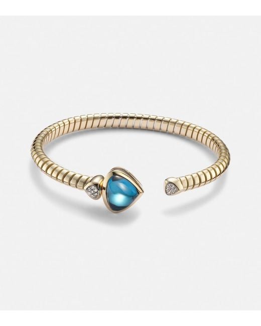 Marina B Metallic Trisolina Bypass 18Kt Bracelet With Topaz And Diamonds