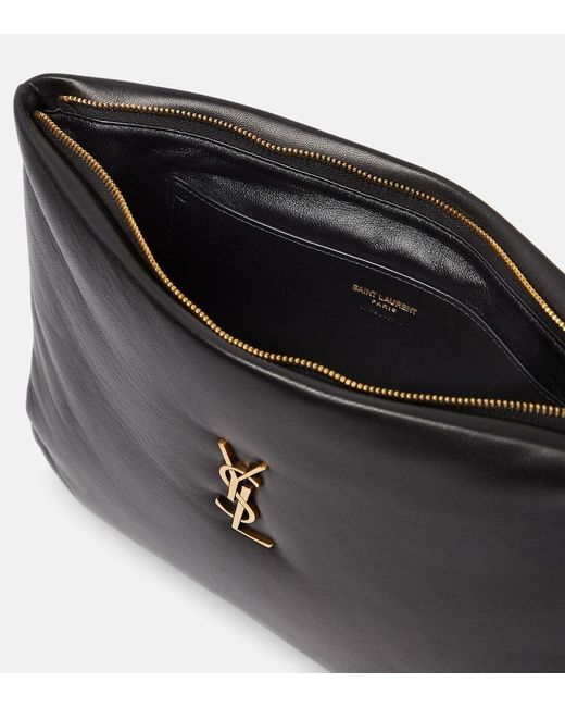 Saint Laurent Black Large Calypso Zipped Pouch
