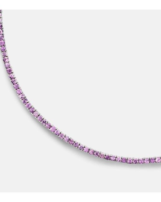 Collier En Or Blanc 14 Ct Et Saphirs Lilas Roxanne First en coloris Metallic