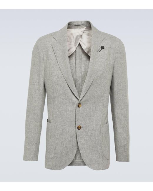 Lardini Gray Wool And Cashmere Blazer for men