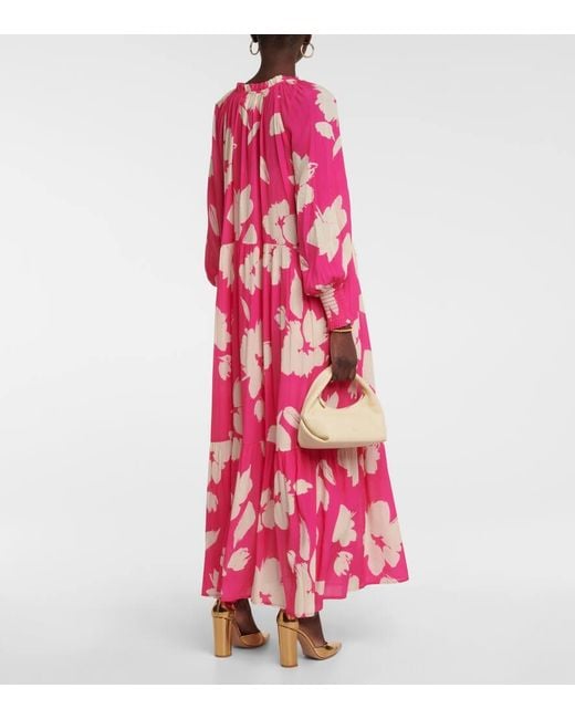 Velvet Pink Luella Printed Maxi Dress